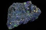 Sparkling Azurite Crystal Cluster with Malachite - Laos #69687-1